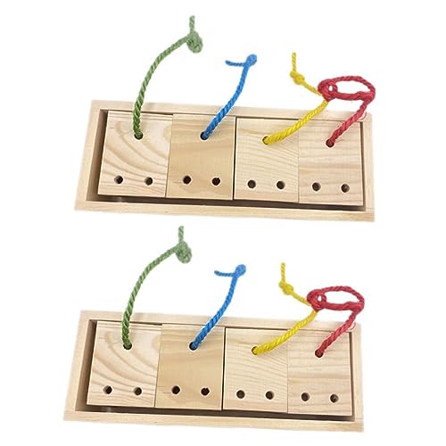 iplusmile 2st Futterstelle Für Papageien Vogel Auf Nahrungssuche Papagei-Block-Puzzle-Spielzeug Futterkäfig Für Vögel Kauspielzeug Aus Papageienholz Hölzern Einstellen Langen von iplusmile