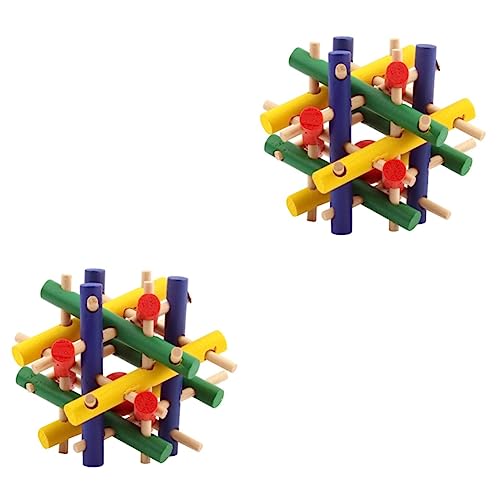 iplusmile Spielzeuge 2 STK Vogelbissspielzeug Papagei Anhänger Spielzeug Haustierzubehör Spielzeug Für Papageien Papageienbissspielzeug Backenzahn Hölzern Spielzeugball Papageienspielzeug von iplusmile