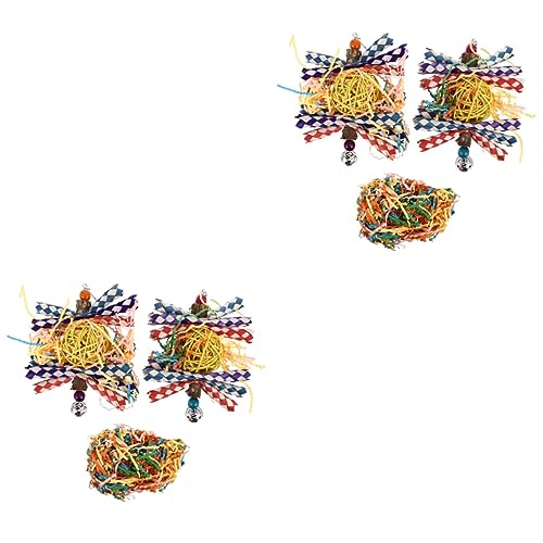 iplusmile 2st Papagei Spielzeug Papageienkäfig Schredder Spielzeug Zubehör Für Papageienkäfige Beißspielzeug Für Papageienkäfige Hängende Schaukelglocken Vogel Liefert Pfeffer Holz Gras von iplusmile