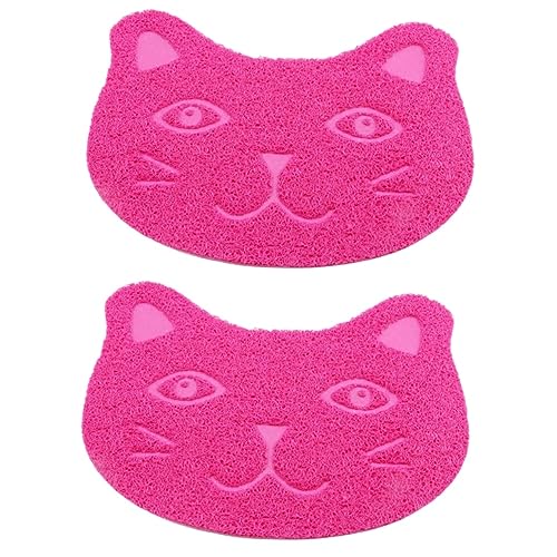 iplusmile 2st Haustierstreumatte Niedlich Katzenstreu Teppich Puppenhaus Fischglas wasserdichte Katzenstreumatte Katze Kratzmatte Kätzchen Katzenklo-Matte Tischset Klein von iplusmile