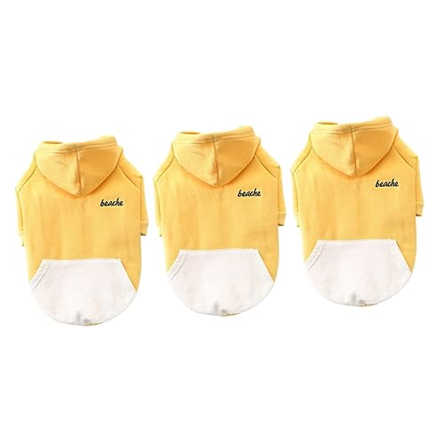 iplusmile Wollmantel 3 Sätze Hundepullover Hund Hawaiihemd Hund Hoodie Kleidung Mantel Schlichte Hoodies Hunde-Hoodie-Sweatshirt Welpen Pullover Zur Seite Fahren Baumwolle Französischer von iplusmile