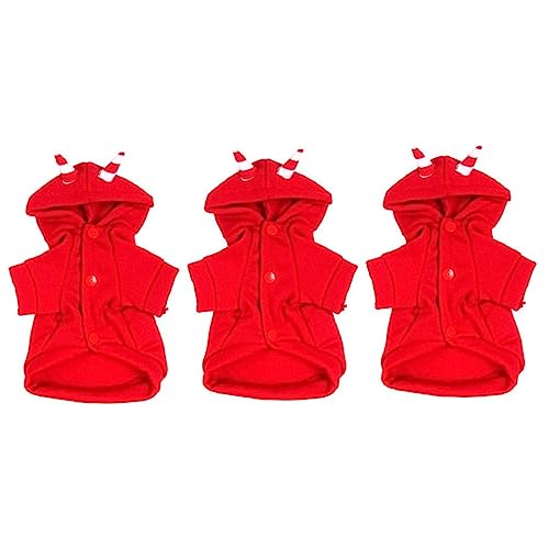 iplusmile 3-teiliges Haustier-Halloween-kostüm Hunde-Kapuzenpullover Für Hunde Rotes Baumwollmaterial Hundekleidung Halloween-Thema Welpen Größe XL von iplusmile