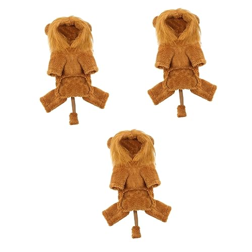 iplusmile 3st Pet Dog Lion Transformation Outfit Haustier-löwen-Outfit Kostümzubehör Für Haustiere Hund Cosplay Löwenanzug Welpen-löwenmähnen Welpen-Outfits Laufweste Plüsch Bilden Kleidung von iplusmile