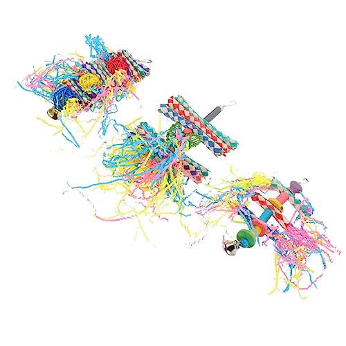 iplusmile 3st Papagei Spielzeug Lustig Vogel Holz Seil Barsch Papagei Rattan Kauspielzeug Weidenvögel Spielzeug Kauspielzeug Für Vogelschaukeln Knete Zubehör Hölzern Der Vogel Hängend von iplusmile