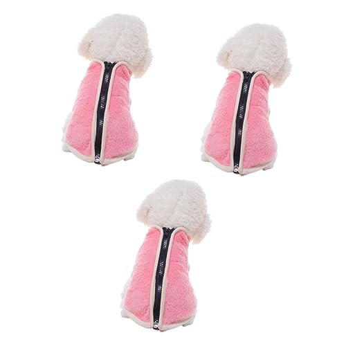 iplusmile 3st Partykleidung Für Haustiere Winterkleidung Kätzchen-Kleidung Weihnachtshundekleid Pullover Weste Weihnachtswelpenmantel Jacke Mit Hut Haustier Hund Rosa von iplusmile