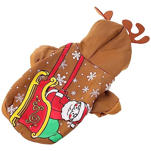 iplusmile Hundekleidung 3-Teilige Weihnachtskleidung Für Hunde Rollenspiel-Outfits Hündchen-Kapuzenpullover-Kleid Jacke Weihnachts-Hundepyjamas Hunde-Outfits Hundejacke Haustierbekleidung von iplusmile