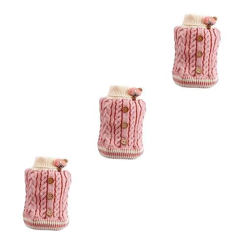 iplusmile Katzenkostüme 3-Teilige Welpen-Baumwollweste Hundepullover Welpen-Outfits Strickpullover Katzen-Outfits Hunde-Kapuzenpullover Hübsches Welpenkostüm Katzenkleidung von iplusmile