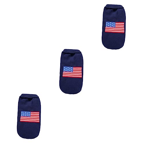 iplusmile 3-teiliges Schickes Haustier-Pullover-Set Mit Amerikanischer Flagge Und Warmem Hundemantel Für Outdoor-aktivitäten Partykleid Für Haustiere Größe von iplusmile