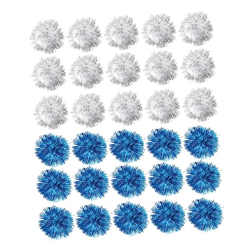 iplusmile 30st Hundebälle Kauspielzeug Katzenspielzeug Katze Pom Pom Kugeln Glitzer-poms Funkeln Bälle Interaktive Katzenbälle Glitzer-pom-pom-Kugeln Katze Glitzerkugeln Sortiert Metall von iplusmile