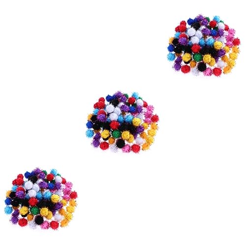 iplusmile 300 STK Pom Puff Glitzerkugeln Für Katzen Filzkugeln Glitzernde Flauschige Kugeln Krippenhandwerk Flauschiges Katzenspielzeug Bälle Für Katzen Klein Wollknäuel Kind Behaart von iplusmile