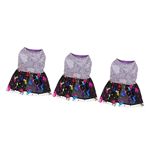 iplusmile 3st Halloween-Kleid Für Haustiere Halloween-hundekleidung Hunde Spinnenkostüm Hexenkostüm Für Damen Halloween-haustierkostüm Halloween-hunderock Polyester Die Hündchen Violett von iplusmile