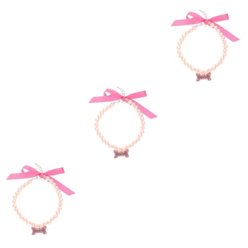 iplusmile 3st Haustierhalsband Katze Hochzeitskragen Hundehalsband Schmuck Für Haustiere Glitzernde Hundehalsbänder Perlenhalsband Für Welpen Modeschmuck Elastisch Legierung Strass Zubehör von iplusmile