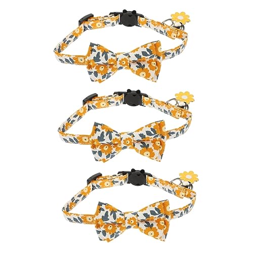 iplusmile 3st Hundehalsband Katzenhalsband Hochzeit Mit Hundefliege Hundehalsband Glocke Schnellverschluss-Halsband Für Welpen Süßes Hundehalsband Kätzchen Fliege Baumwolle Schnalle Mädchen von iplusmile