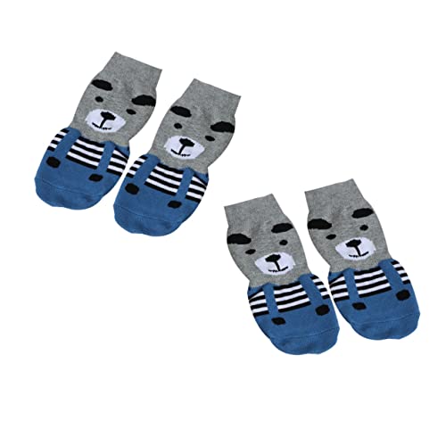 iplusmile Welpensocken Baumwollsocken Für Haustiere 4 Stück Atmungsaktive Socken Cartoon-Socken Haustier-Baumwollsocken Cartoon-Haustier-Hundesocken Hundesocken Stiefel Cartoon-Hundesocken von iplusmile