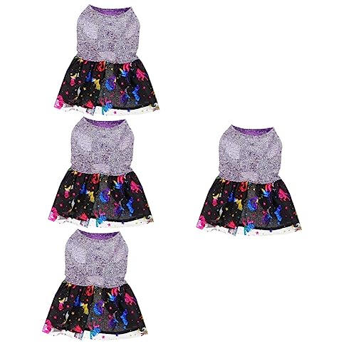 iplusmile 4 Halloween- Für Haustiere Hexenkostüm Für Halloween Tüllkleid Spinnenkostüm Halloween-katzenkleid Hündchenkleid Polyester Die Violett Kleidung von iplusmile