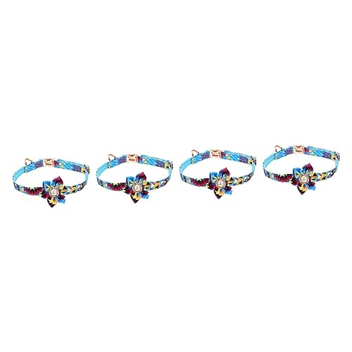 iplusmile 4 Stück Haustierhalsband Abreißhalsband Für Haustiere Hundehalsbänder Sommer Hundehalsband Blumenhalsband Für Katzen Rindenhalsband Für Hunde Katzenhalsband Mädchen Nylon Zubehör von iplusmile