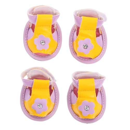 iplusmile 4 Stück Sandalen Für Hunde Welpenstiefel Atmungsaktive Hundeschuhe Tierschuhe Hundestiefel Für Heiße Fahrbahn Pfote wasserdichte Hundestiefel Hund Sandalen Zahnpasta Für Hunde von iplusmile