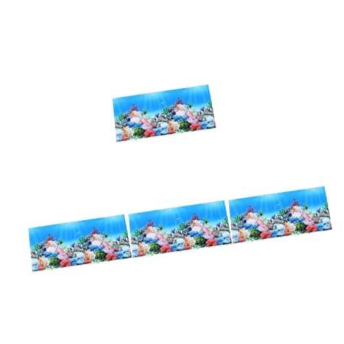 iplusmile 4 Stück Aquarium Hintergrundpapier Aquarium Wandkunst Wandbild Aquarium Aufkleber Hintergrund Wandtattoo Meereswelt Dekor Hintergründe Aquarium-Plakat Wandgemälde Doppelseitig 3D von iplusmile