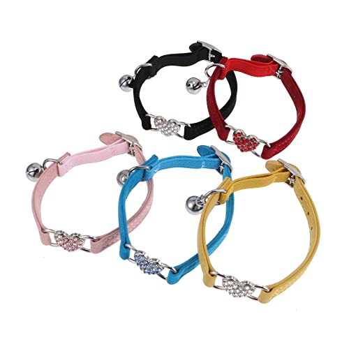 iplusmile 5st Farbe Diamond Bell Choker Haustierhals Aus Baumwolle Hund Fliege Katze Kätzchen Sicherheitshalsband Haustierhalsband Aus Kristall Hundehalsband Glocke Polyester Trennen Binden von iplusmile