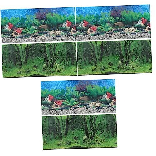 iplusmile 6 Blätter 3D-Aquarium-Aufkleber Aquarium-hintergrundplakat Aquarium-Ornamente Klebeaufkleber Glasbild Dekor Korallenriff Filmpapier Doppelseitig Hintergrundpapier von iplusmile