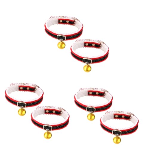 iplusmile 6 STK Haustier-Halskette Jingle Bell Hundehalsband weihnachtshundehalsband Weihnachts-Haustierhalsband Rotes Haustierhalsband Heimtierbedarf Halsband für Haustier von iplusmile