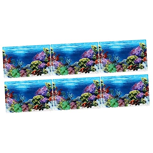 iplusmile 3D-Bilder 6 Stück Aquarium-Aufkleber Coraline-Aufkleber 3D-Bild -Dekor Aquarium-Hintergrundbild Aquarium-Poster Hintergrund Aquarium-Hintergrund Aquarium-Aufkleber von iplusmile