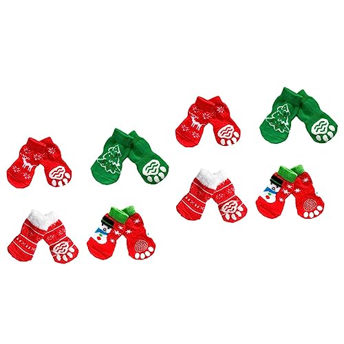 iplusmile 2 Sets Weihnachtssocken Mit Schneemann- Für Haustiere Warm Für Hunde Und Katzen Als Weihnachtskostüm Größe L 4 Paar X 2 von iplusmile