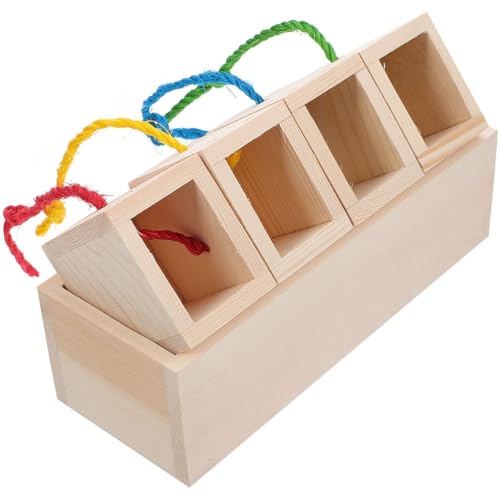 iplusmile Lernspielzeug für Haustiere, Holz, Hamster, Kaninchen, Vogel, Futtersuche, Kleintier-Spaßspielzeug, Leckerli-Spender für Meerschweinchen, Kaninchen, Hasen, Chinchillas, Mäuse, Rennmäuse von iplusmile