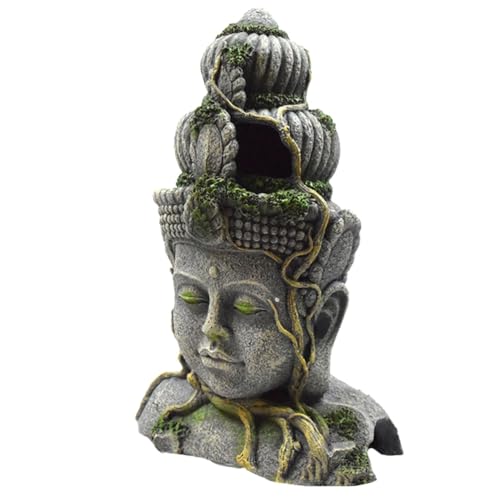 iplusmile Buddha-Statue, Dekoration für Aquarien, Buddha-Statue, 28,50 x 19,5 x 14 cm, Landschaftsgestaltung, Höhle von iplusmile