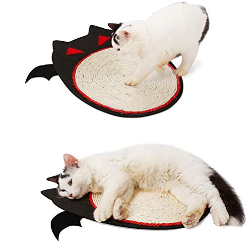 iplusmile Cat Scratch Pad Cat Scratcher Mat, Fledermäuse Form Natürliche Sisal Katze Kratzpad Cat Floor Scratching Pad Teppich Protector Tür und Bodenmatte für Indoor Katzen zum Schleifen Krallen von iplusmile