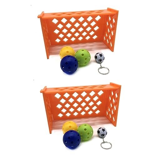 iplusmile 2St Vogelspielzeug-Design Mini-Fußballfeld einfach zu bedienendes Vogelspielzeug Tischfußball Spielzeuge Papagei Trainingsfußball Fußballspielzeug für Vögel Schreibtisch von iplusmile