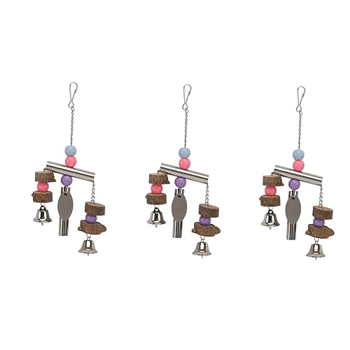 iplusmile Glockenspiel 3st Vogelspielzeug Für Papageien Vogelspielzeug Für Sittiche Papageienzubehör Conure-Spielzeug Vogel Glocke Ara-Spielzeug Graupapagei Spielzeug Papageienkäfig Vögel von iplusmile