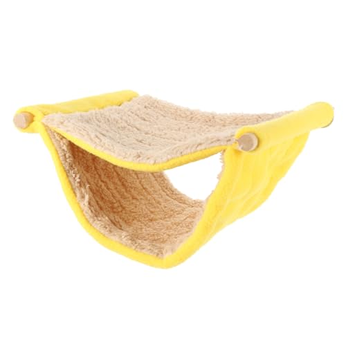 iplusmile Hängende Plüschhängematte Kaninchen-hängematte Kleines Tierbett Chinchilla-hängematte Für Den Käfig Hängematte Für Kleine Tiere Frettchen-ratten-hängematte Vogelnest Flanell Yellow von iplusmile