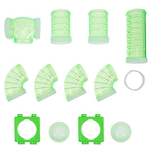 iplusmile Hamster Käfig Tunnel Hamster-Röhren-Set Transparent Hamsterkäfig- Externes Kreatives DIY Verbindung Tunnel Spur Rattenspielzeug Hamsterkäfig-Zubehör Grün DIY Hamster Tunnel von iplusmile