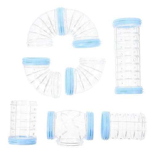 iplusmile Hamster Tubes Set, DIY Hamster Tunnel Abenteuer Externes Rohr, Verbindungsschiene Tunnel Rattenspielzeug Hamsterkäfig Zubehör um Platz für Hamster Kleintiere zu erweitern Blau von iplusmile