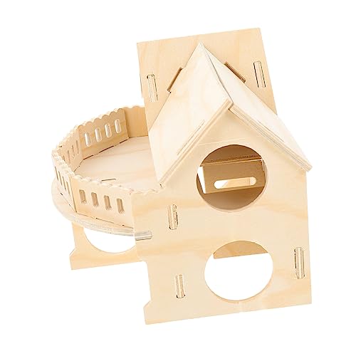 iplusmile Hamsterhaus Haustier Holzhaus Kleintier-wohnhütte Haustierhütte Aus Holz Hamsterkäfig Holz Spielzeug-Haustiere Hamsterhütte Aus Holz Hamster Schläft Kleines Hölzern Chinchilla von iplusmile