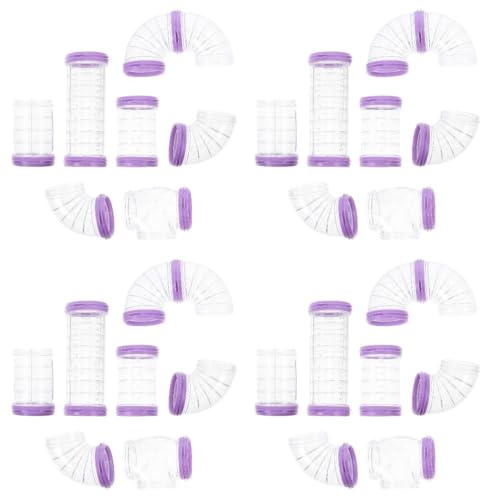 iplusmile Hamsterrohr-Set, 4 Stuck Hamster Röhren, transparenter Hamsterkäfig, DIY Hamster Cage Tube, 32 PCS Hamster Tunnel Röhren Hamsterrohre Für Käfig Hamsterkäfig Externes Rohr von iplusmile