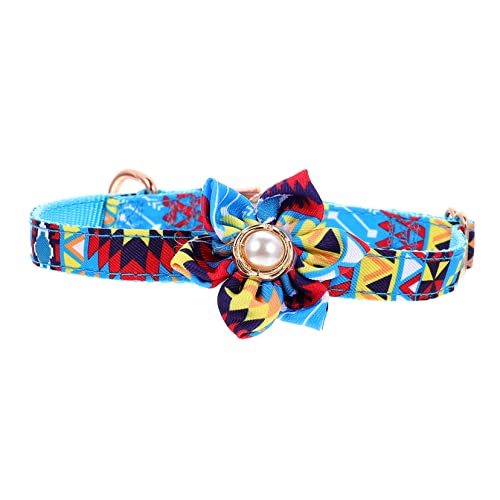 iplusmile Haustierhalsband Hundehalsband Mit Blumenmuster Verstellbares Hundehalsband Sommer Hundehalsband Abbrechbarer Kragen Verstellbares Welpenhalsband Katze Nylon Mädchen Strasssteine von iplusmile