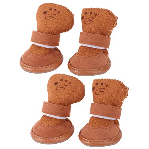 iplusmile 4 Stück Stiefel für Haustierhunde Schneeschuhe für kleine Hunde XXS Hundestiefel Schneestiefel Hundeschuhe für Haustiere Hund warme Stiefel der Hund Baumwollschuhe von iplusmile