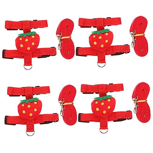 iplusmile 4 Sätze Kaninchenleine Weiches Hasengeschirr Ornament-Sets Hamster Laufweste Kaninchengeschirr Meerschweinchen Kostüme Einstellbarer Hase Frettchen Polyester Großes Kaninchen von iplusmile