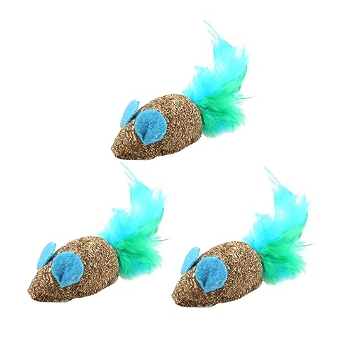 iplusmile 3st Skitter Critters Katzenspielzeug Weiches Plüsch-kätzchen-Spielzeug Plüsch-katzenkauspielzeug Pom Pom Katzenspielzeug Interaktives Spielen Katzenminze Mäuse Die Katze Beißstock von iplusmile