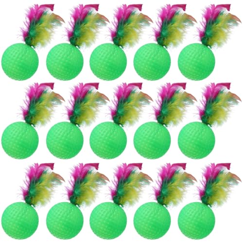 iplusmile Katzenball-Spielzeug 24 Stück Flatterbälle Katzenspielzeug Katzengeräusch Neckendes Spielzeug Pom-Pom-Ball Spielzeug Für Drinnen Und Draußen Kätzchen Die Jagen (Zufällige Farbe) von iplusmile