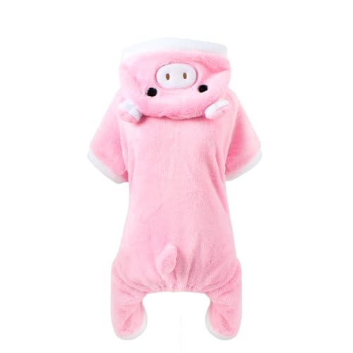 iplusmile Schwein Hundekostüm, lustiger rosa Hund Hoodie kleiner Hund Kostüm Haustier warme Kleidung für Halloween Weihnachten Cosplay Dress Up für Welpen Chihuahua Kätzchen (Größe XS) von iplusmile