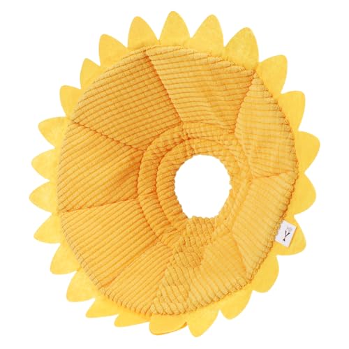 iplusmile Welpenhalsband Hundekegel Weicher Für Hunde Sonnenblumen Hundehalsband Bequeme Für Hunde Halskragen Hund Donut Hund Halskegel Sonnenblumenkette Haube Haustier von iplusmile