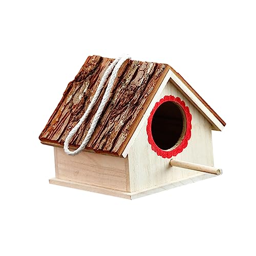 iplusmile Weihnachtsbaum-Desktop-dekore Vogelhäuschen Für Draussen Vogel Aus Holz Vogelkäfig Im Freien Landhäuser Vogelhaus Vogelfütterer Holzdekor Kind Die Vögel Füttern Weihnachten Hölzern von iplusmile