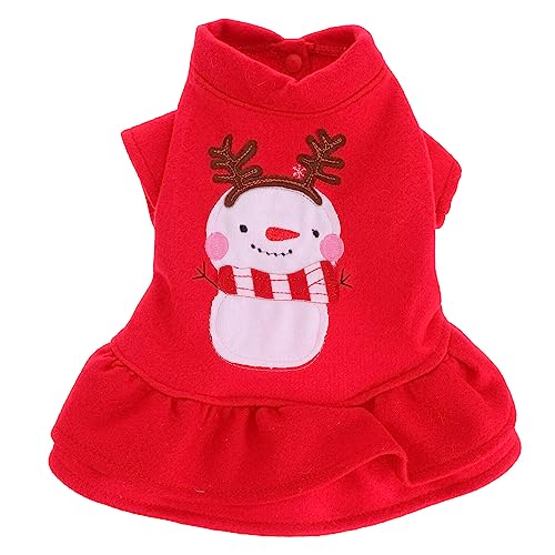 iplusmile Weihnachtshaustierrock Kleid Für Hunde Corgi-Kleidung Welpenrock Maltipoo-Kleidung Hunde-Weihnachts-Outfit Haustierhemden Weihnachtshunderock Rote Hoodies Gaze-Rock ädchen von iplusmile