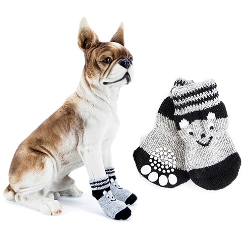 iplusmile rutschfeste Socken Cartoon-Hundesocken 4 Stück Sockenschuhe Hundesocken Baumwollsocken Für Haustiere Haustiersocken Haustier Socken -Hund Tier Kostü von iplusmile