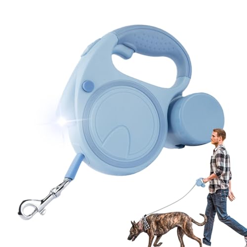 Einziehbares Hundeseil,automatisch einziehbares Haustierseil, Langes Zugseil für Haustier, Hund, Katze, Welpe, Verbessertes Haustierseil mit LED-Licht zum Joggen und für Spaziergänge im von itrimaka