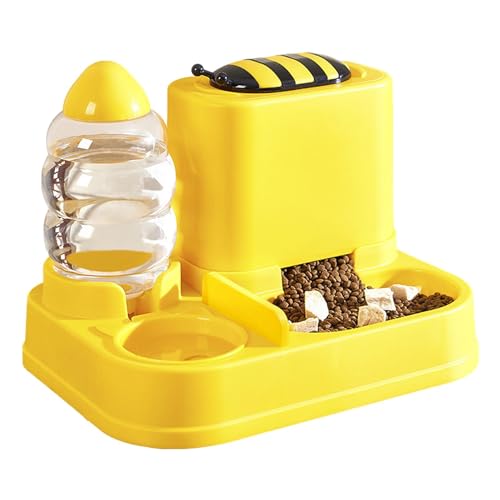 Futterautomaten für Hunde, Futter- und Wassernäpfe für Katzen,2-in-1 Bienen-/-Wasser- und Futternapf-Set für Haustiere - Automatische Katzenfutterspender mit großer Kapazität, von itrimaka