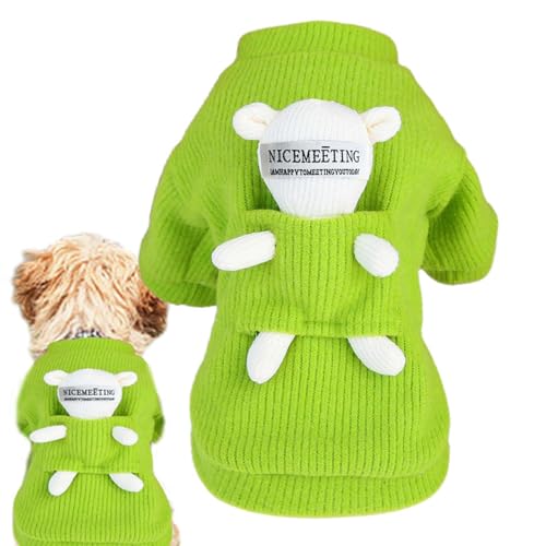 Hundepullover | Warme Welpenpullover Jungen Mädchen Outfits für kleine Hunde mit Bärenpuppe,Süße und warme Welpenkleidung, gestrickte Katzen-Outfits, Haustierweste für kleine Katzen und Hunde Itrimaka von itrimaka